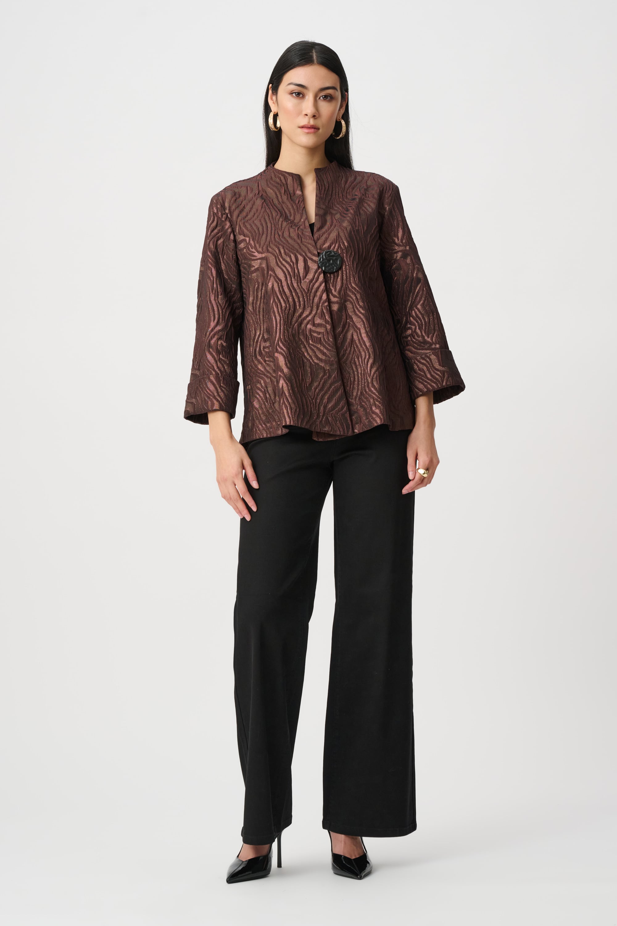 Woven Jacquard Animal Trapeze Jacket