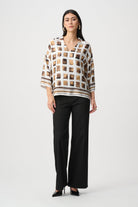 Recycled Satin Geometric Print Boxy Top