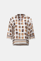 Recycled Satin Geometric Print Boxy Top