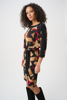 Abstract Print Knit Straight Dress