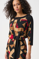 Abstract Print Knit Straight Dress
