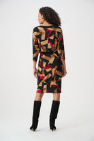 Abstract Print Knit Straight Dress