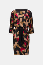 Abstract Print Knit Straight Dress