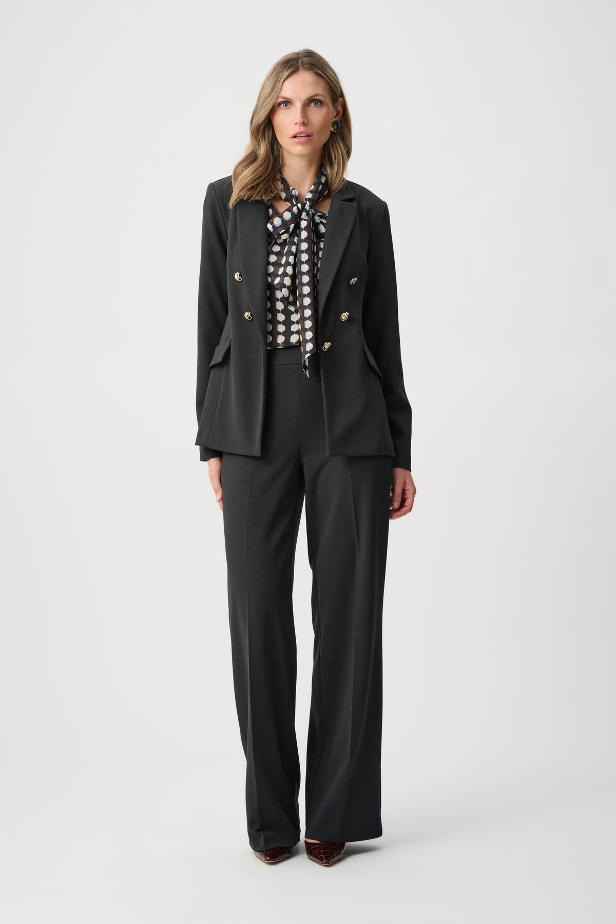 Joseph Ribkoff Scuba Crepe Wide Leg Pull-On Pants-263090, colour 11