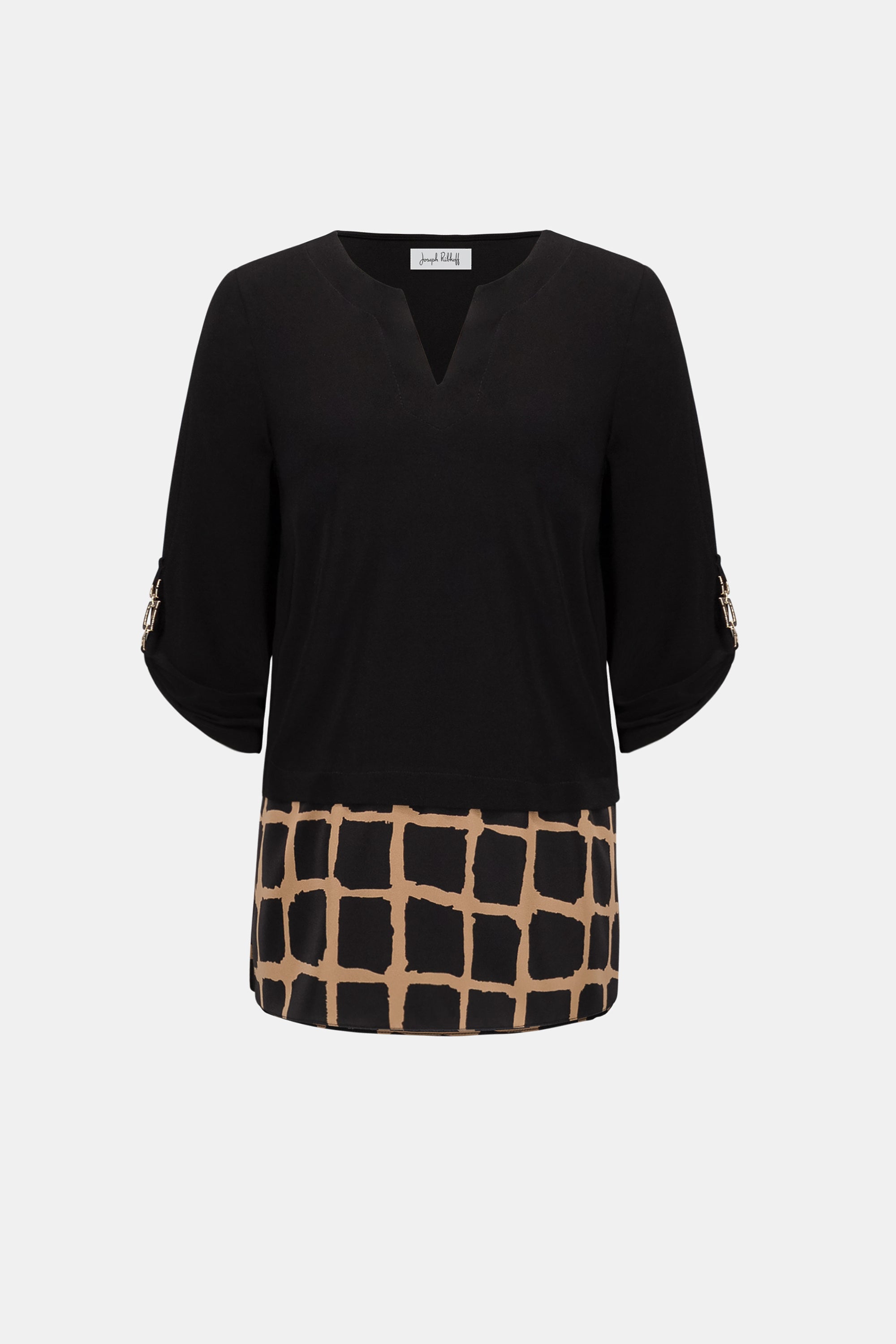 Silky Knit Abstract Print Straight Tunic