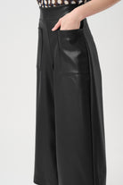 Leatherette Pull-On Culotte Pants