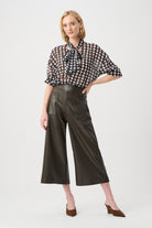 Leatherette Pull-On Culotte Pants