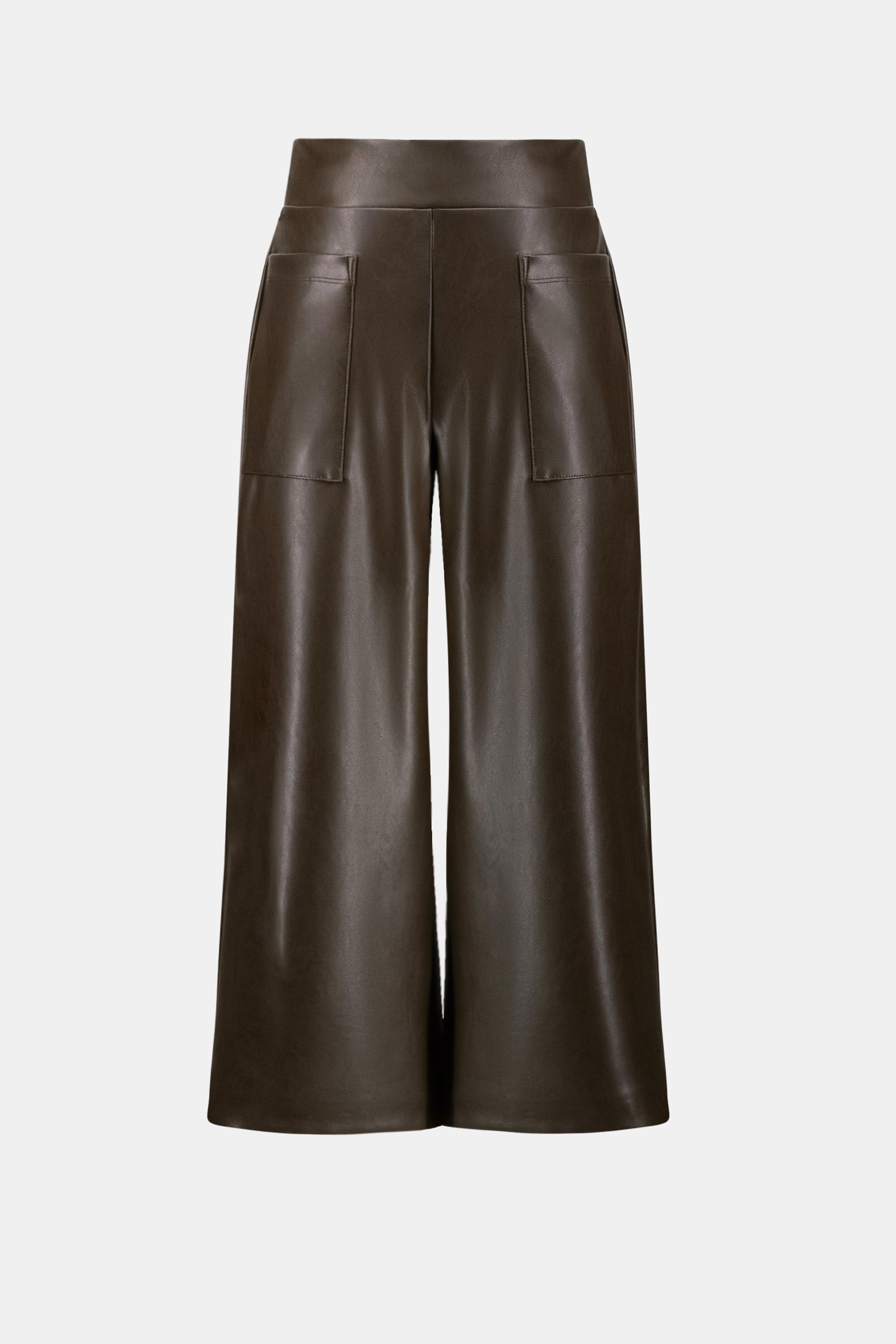 Leatherette Pull-On Culotte Pants