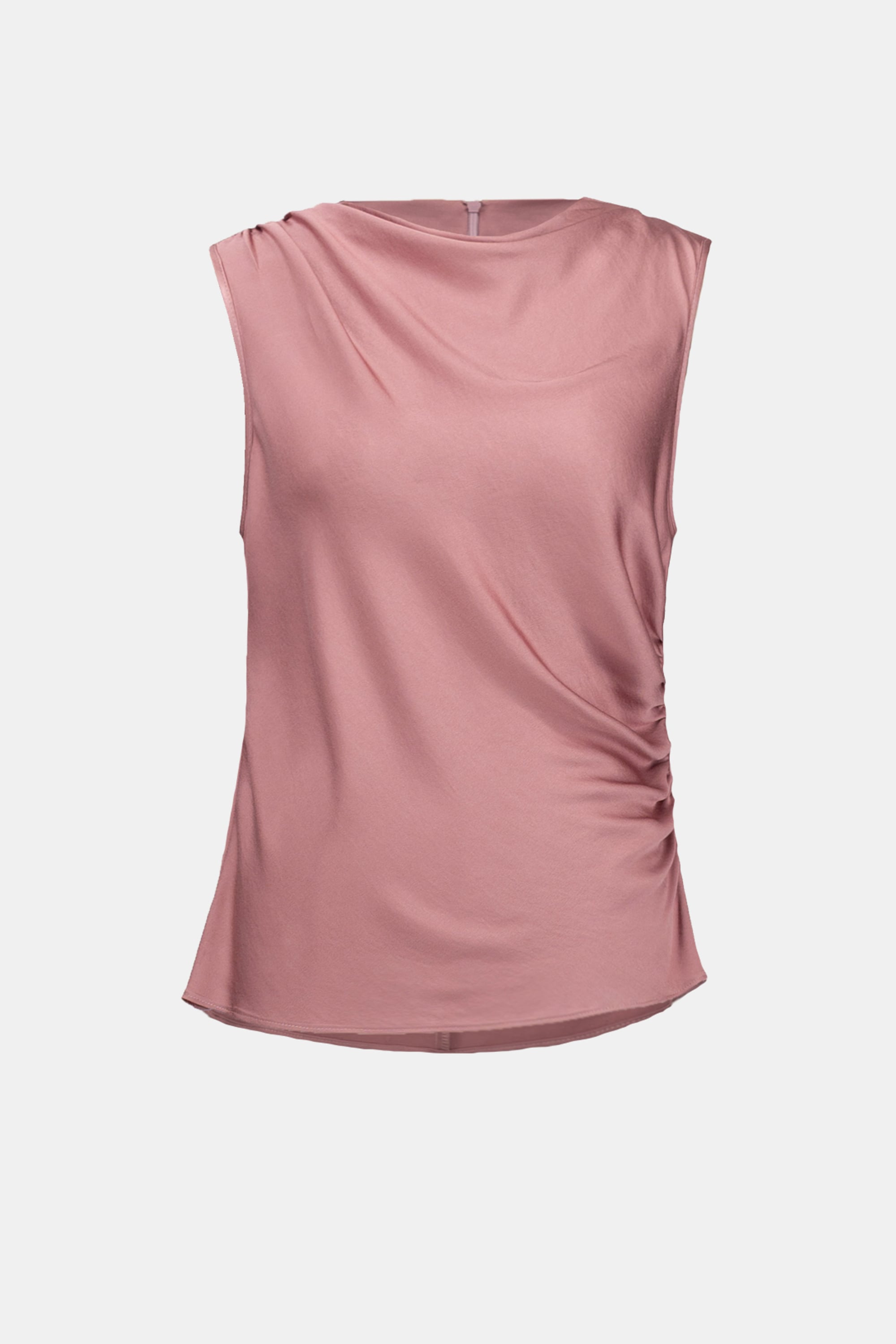 Recycled Satin Sleeveless Cowl Top
