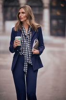 Chiffon Geometric-Print Tie-Neck Blouse