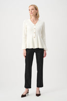 Foiled Silky Knit Straight Pull-On Pants