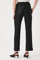 Foiled Silky Knit Straight Pull-On Pants
