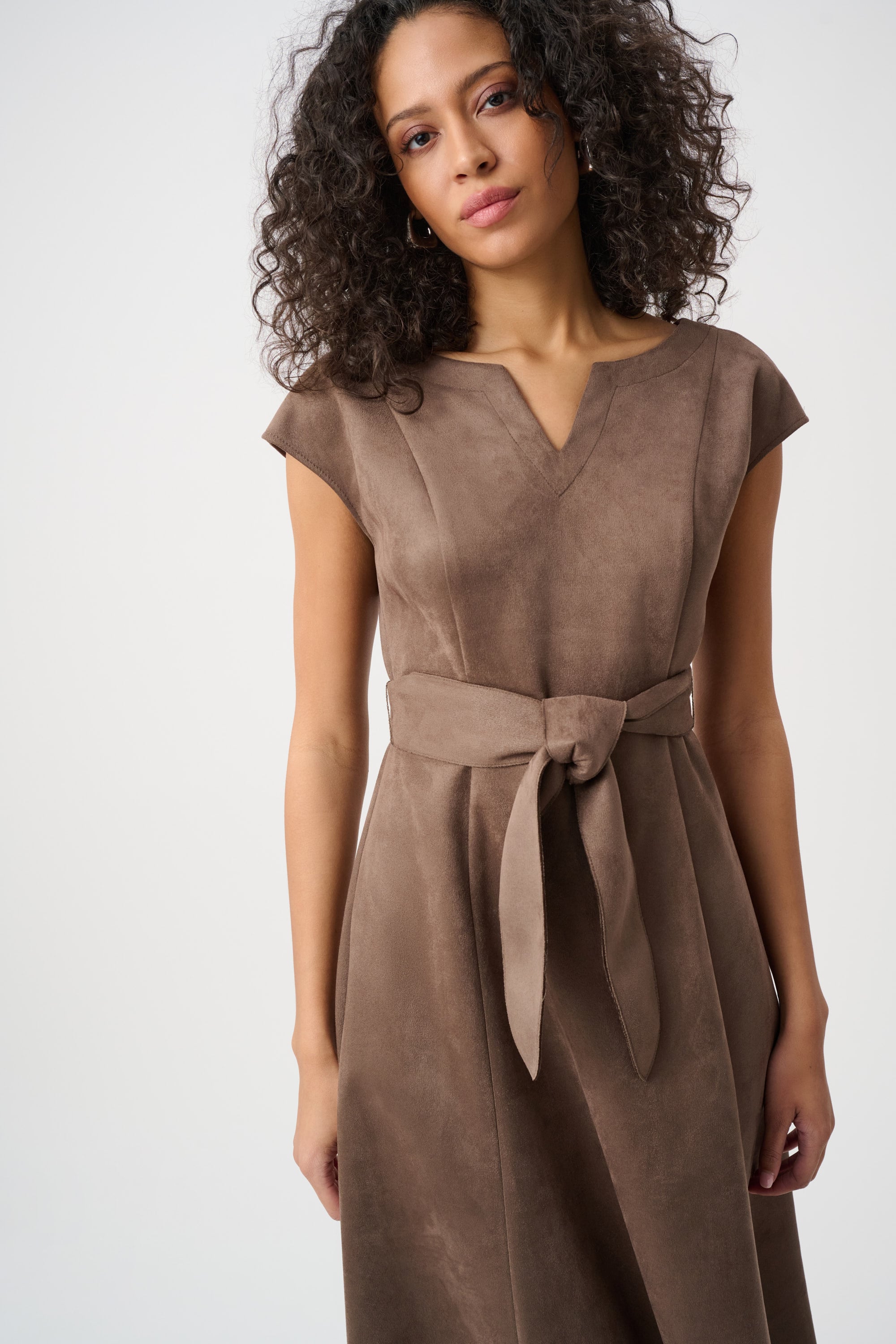 Scuba Suede Fit-and-Flare Dress
