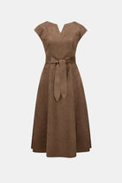 Scuba Suede Fit-and-Flare Dress