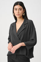 Joseph Ribkoff Woven Twill Boxy Top With Notched Collar-263109, colour 11