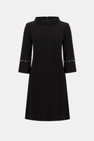 Silky Knit A-Line Dress With Pearl Detail