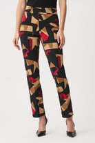 Silky Knit Abstract Print Straight Pull-On Pant