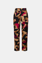 Silky Knit Abstract Print Straight Pull-On Pant