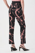 Silky Knit Abstract Print Straight Pull-On Pant