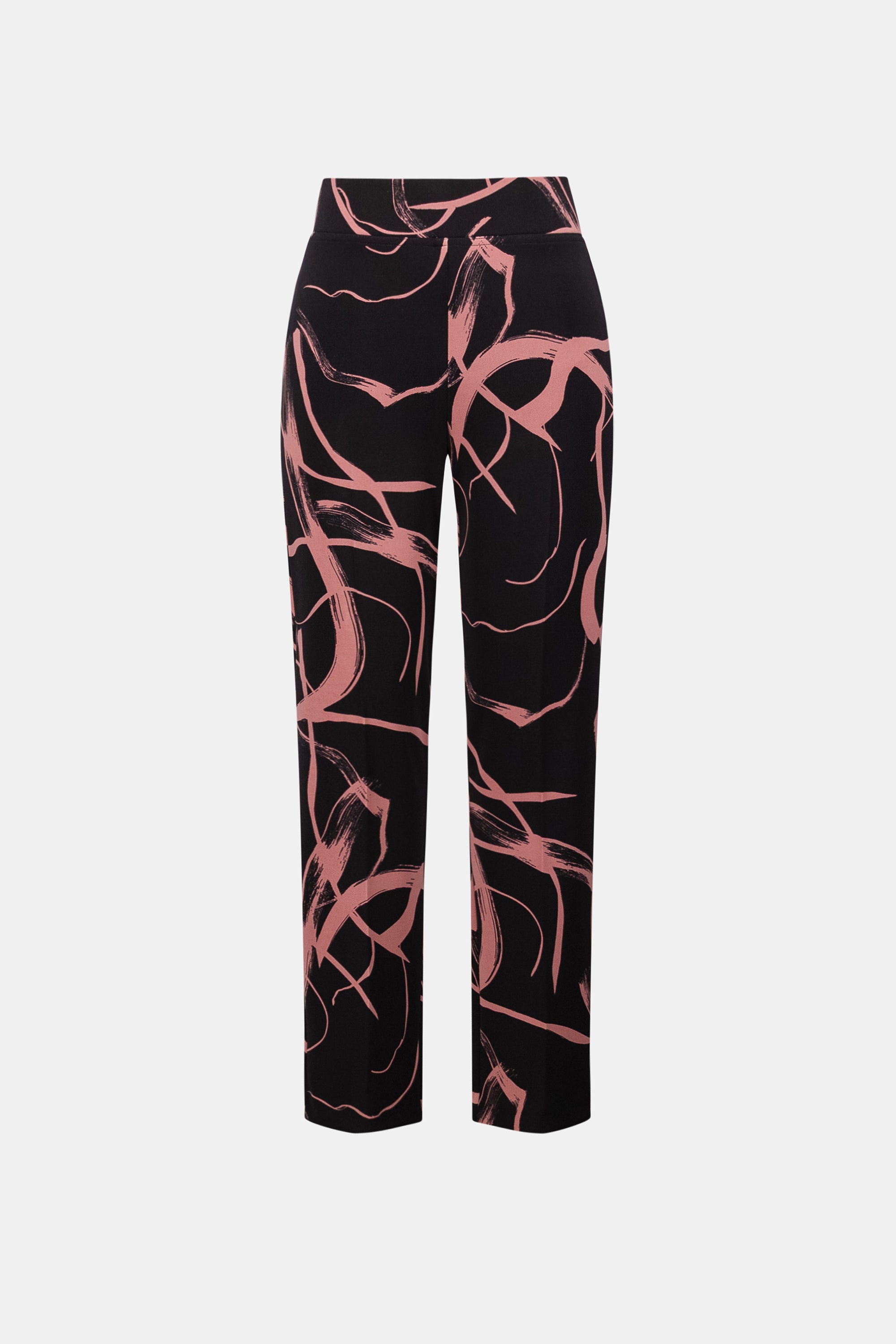 Silky Knit Abstract Print Straight Pull-On Pant