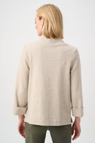 Jacquard Sweater Funnel Collar Trapeze Top