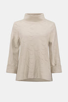 Jacquard Sweater Funnel Collar Trapeze Top