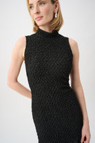 Textured Jacquard Flounce Dress With Memory