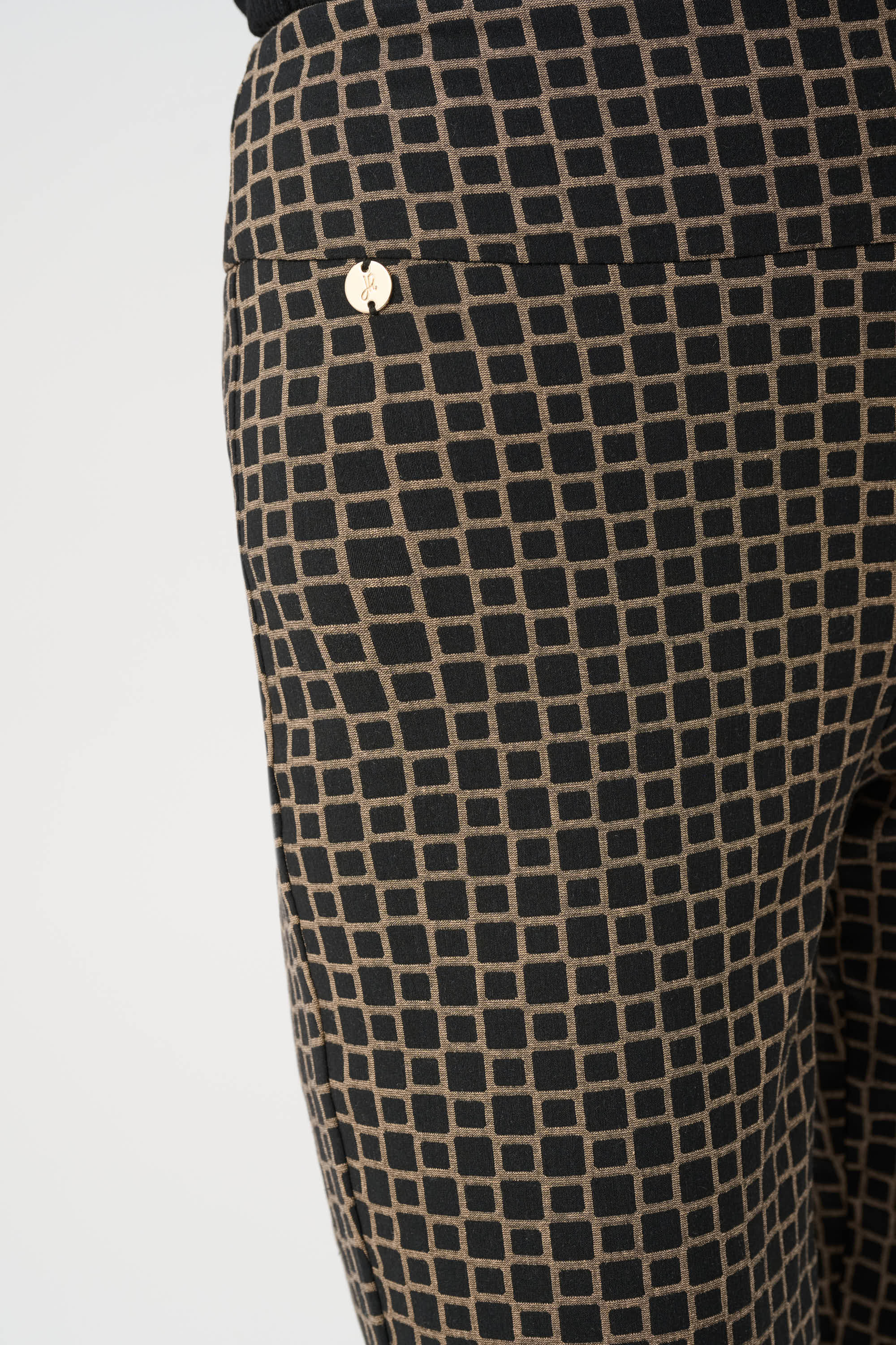 Geometric Jacquard Straight Pull On Pant