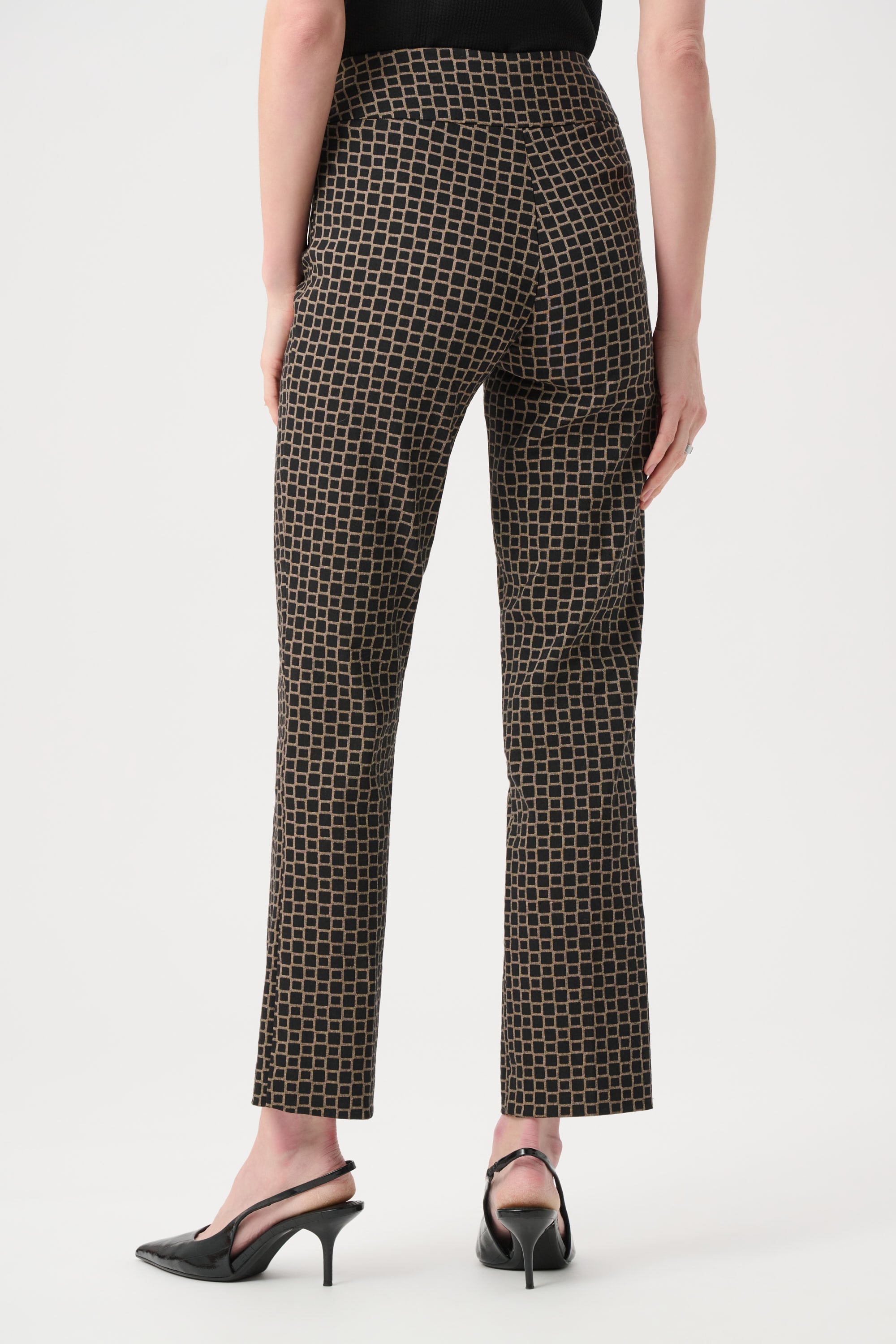 Geometric Jacquard Straight Pull On Pant
