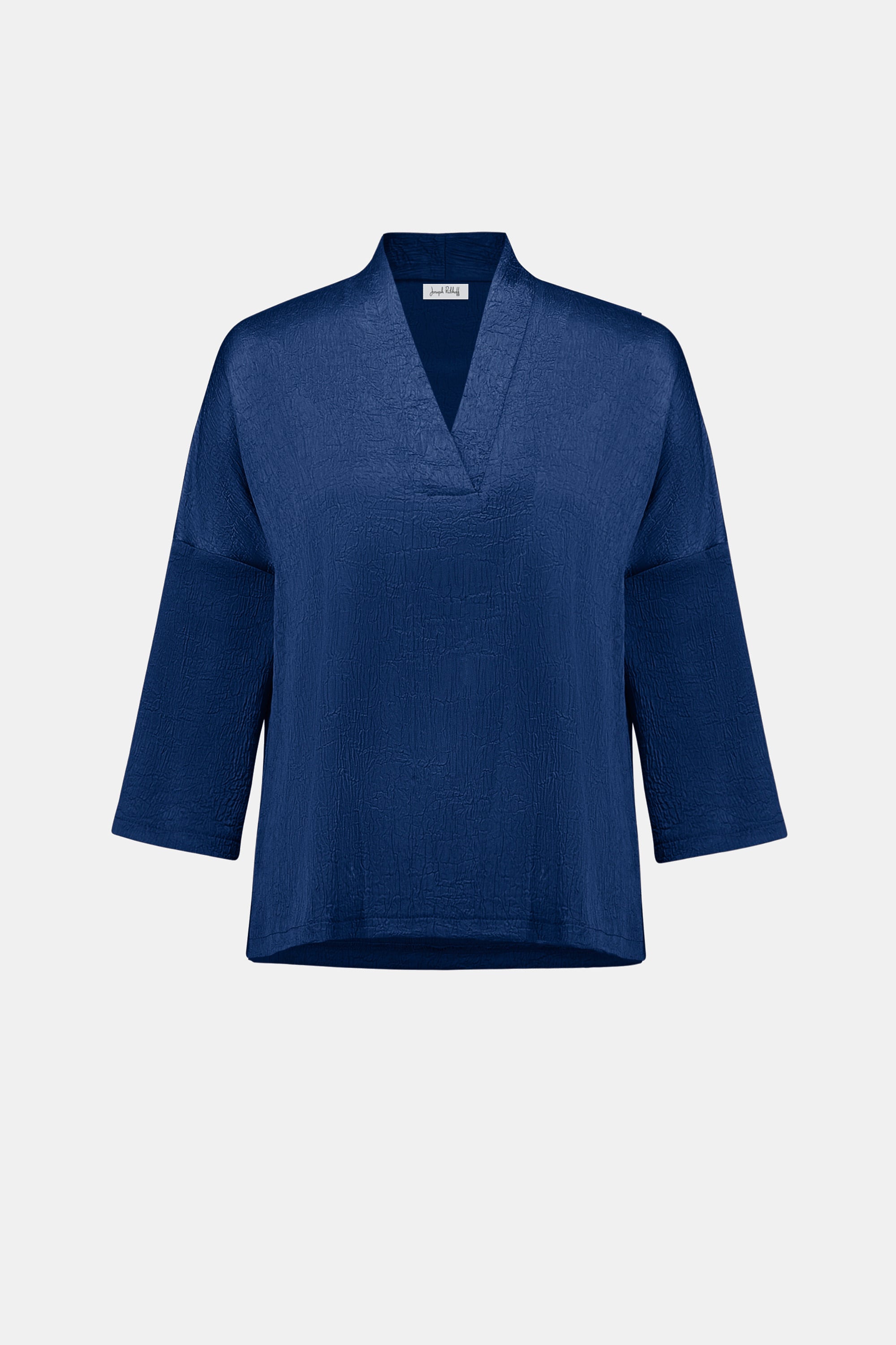 Crushed Satin Straight V-Neck Top