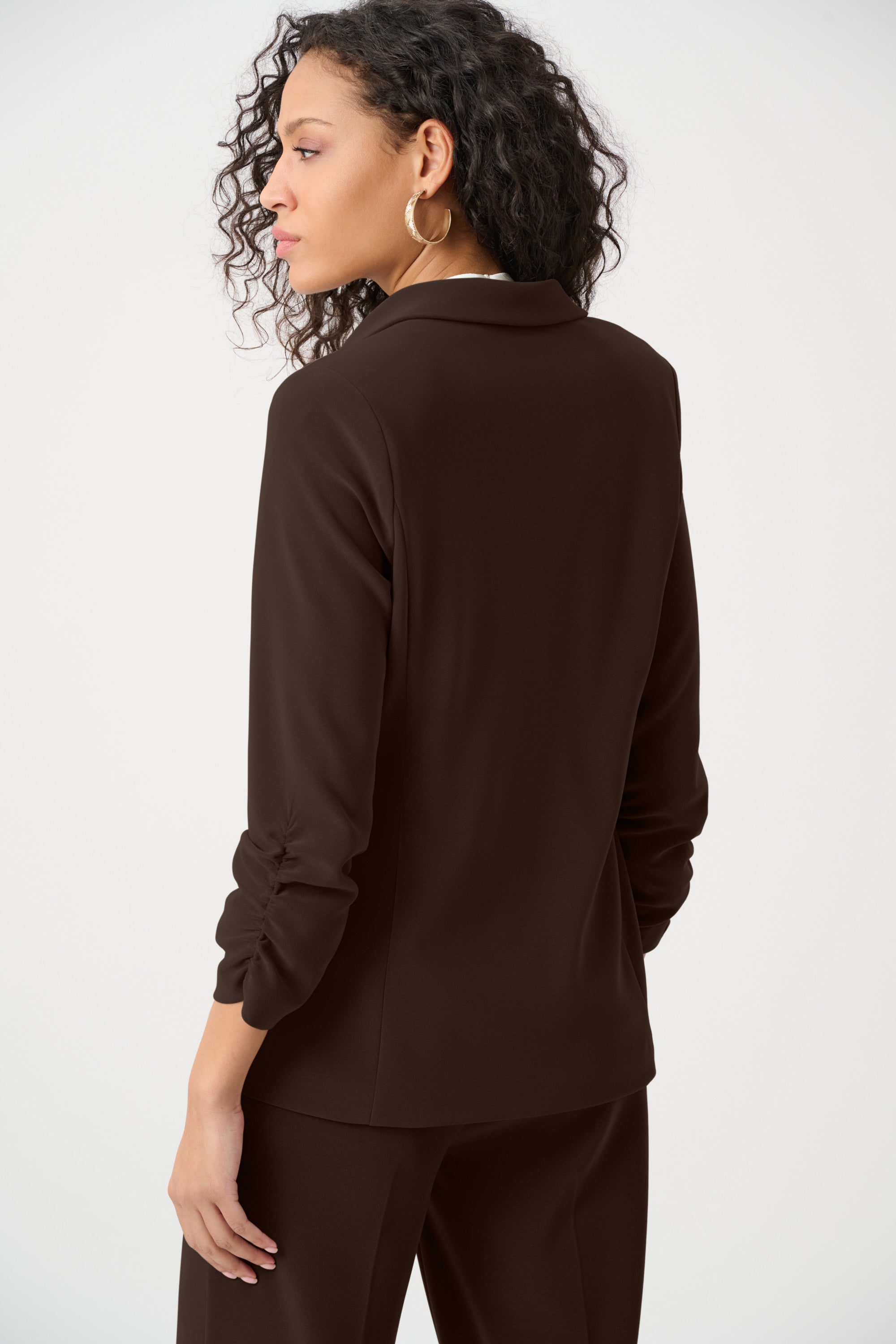 Melange Silky Knit Straight Blazer