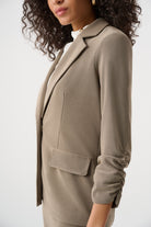 Melange Silky Knit Straight Blazer