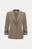 Melange Silky Knit Straight Blazer