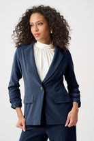 Melange Silky Knit Straight Blazer