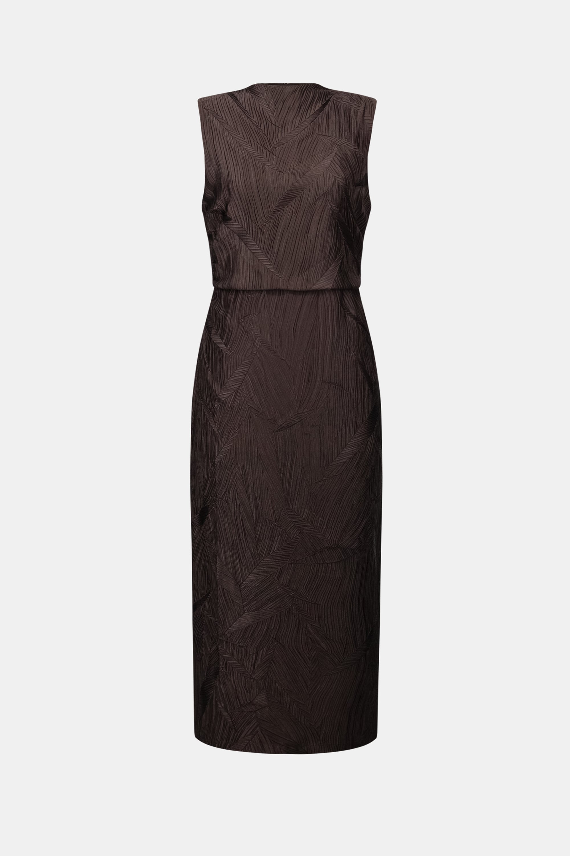 Pleated Satin Sleeveless Midi Dress