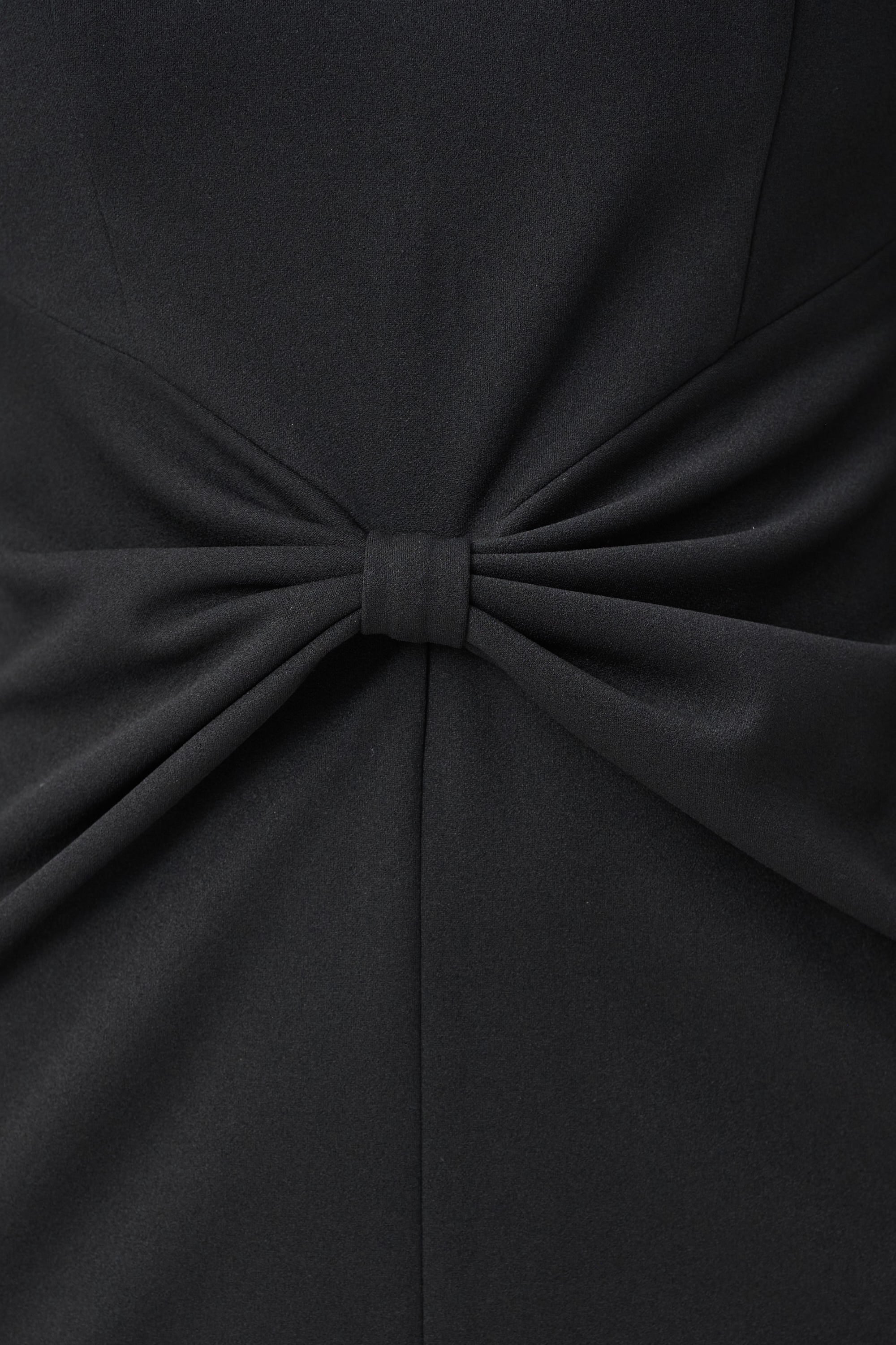 Scuba Crepe Knotted-Waist Sheath Dress