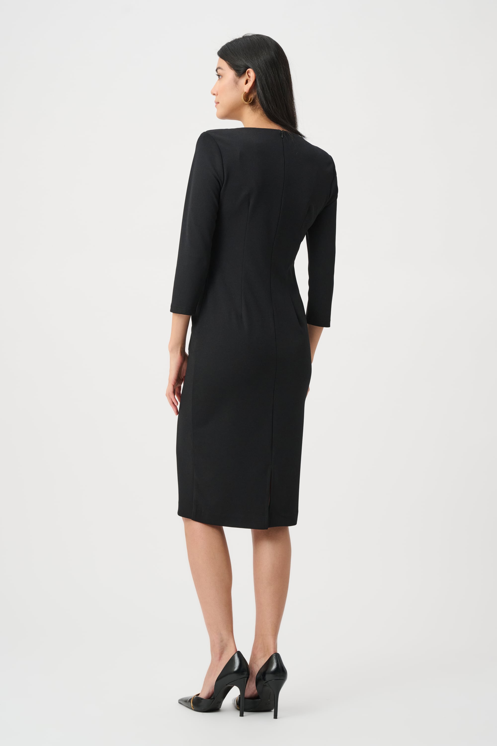 Scuba Crepe Knotted-Waist Sheath Dress