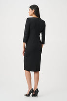 Scuba Crepe Knotted-Waist Sheath Dress