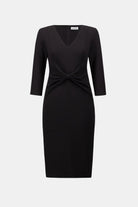 Scuba Crepe Knotted-Waist Sheath Dress