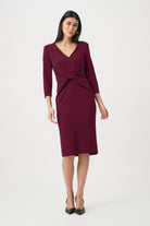 Scuba Crepe Knotted-Waist Sheath Dress