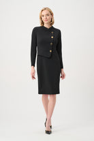 Scuba Crepe Mock-Neck Sheath Dress