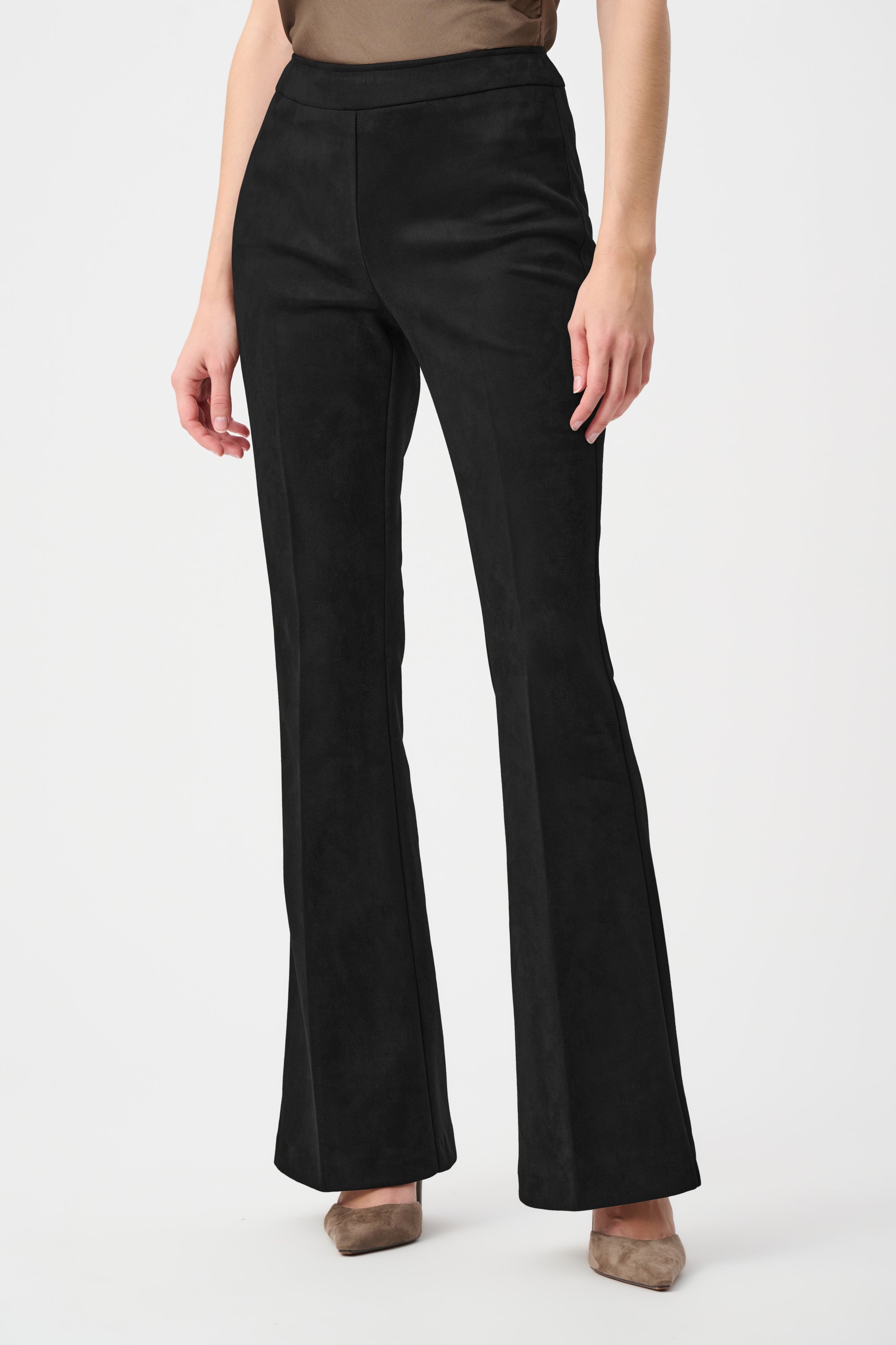 Scuba Suede Flared Pull-On Pants