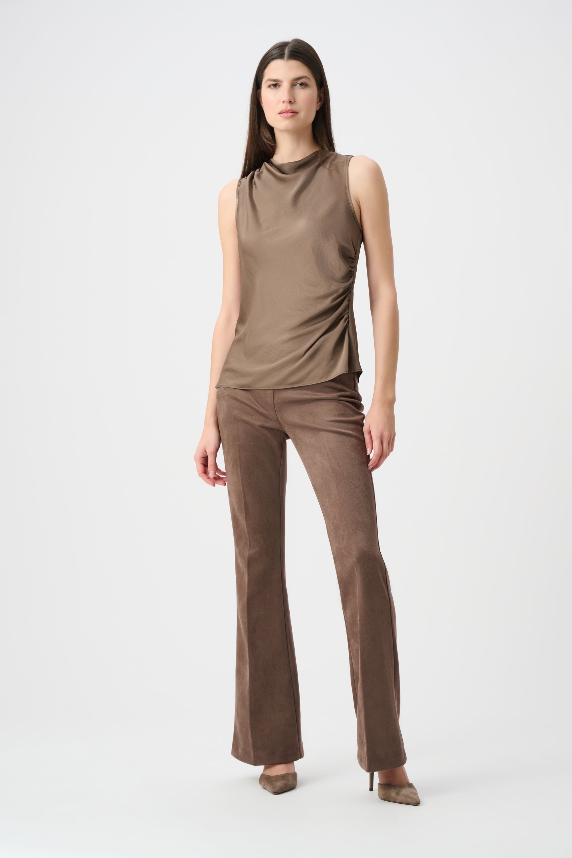 Scuba Suede Flared Pull-On Pants