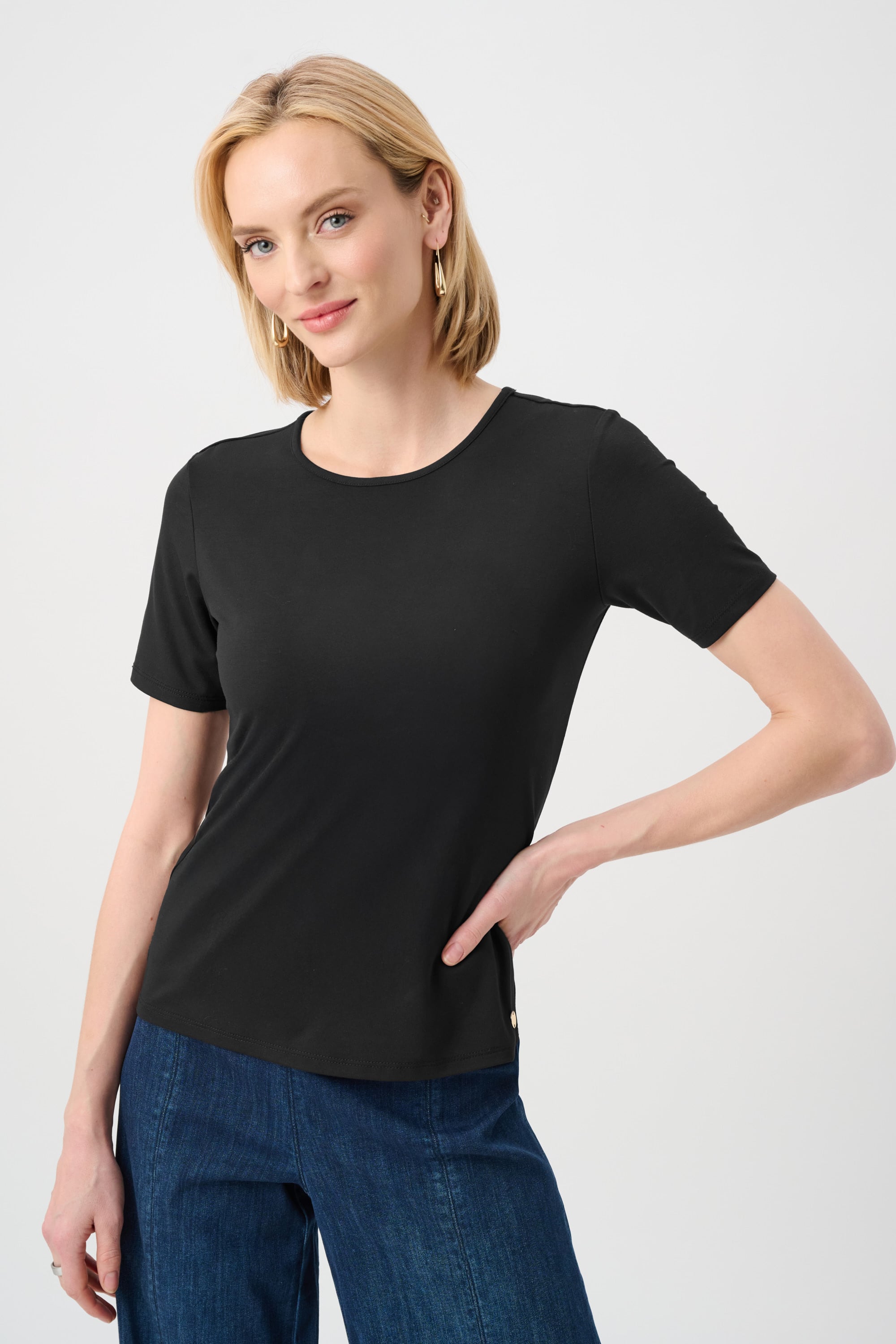 Joseph Ribkoff Jersey Fitted Crewneck Top-263164, colour 11