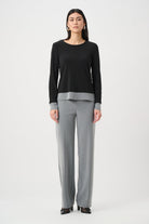 Silky Knit Color Block Straight Top