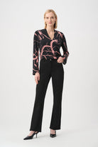Silky Knit Abstract Print Straight Top