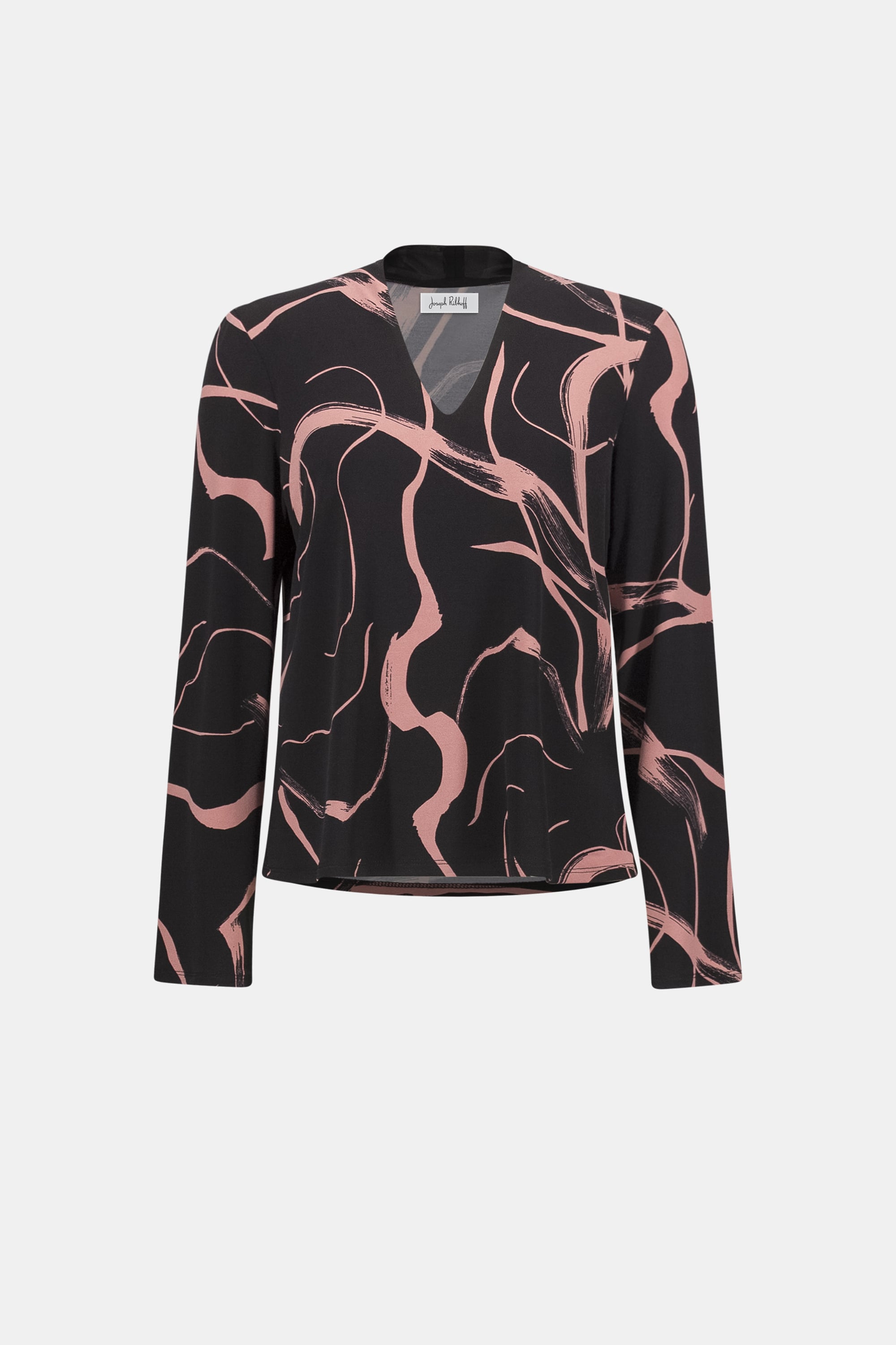 Silky Knit Abstract Print Straight Top