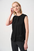 Joseph Ribkoff Recycled Satin Straight Sleeveless Top-263168, Black