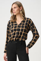 Recycled Woven Abstract Print Boxy Top