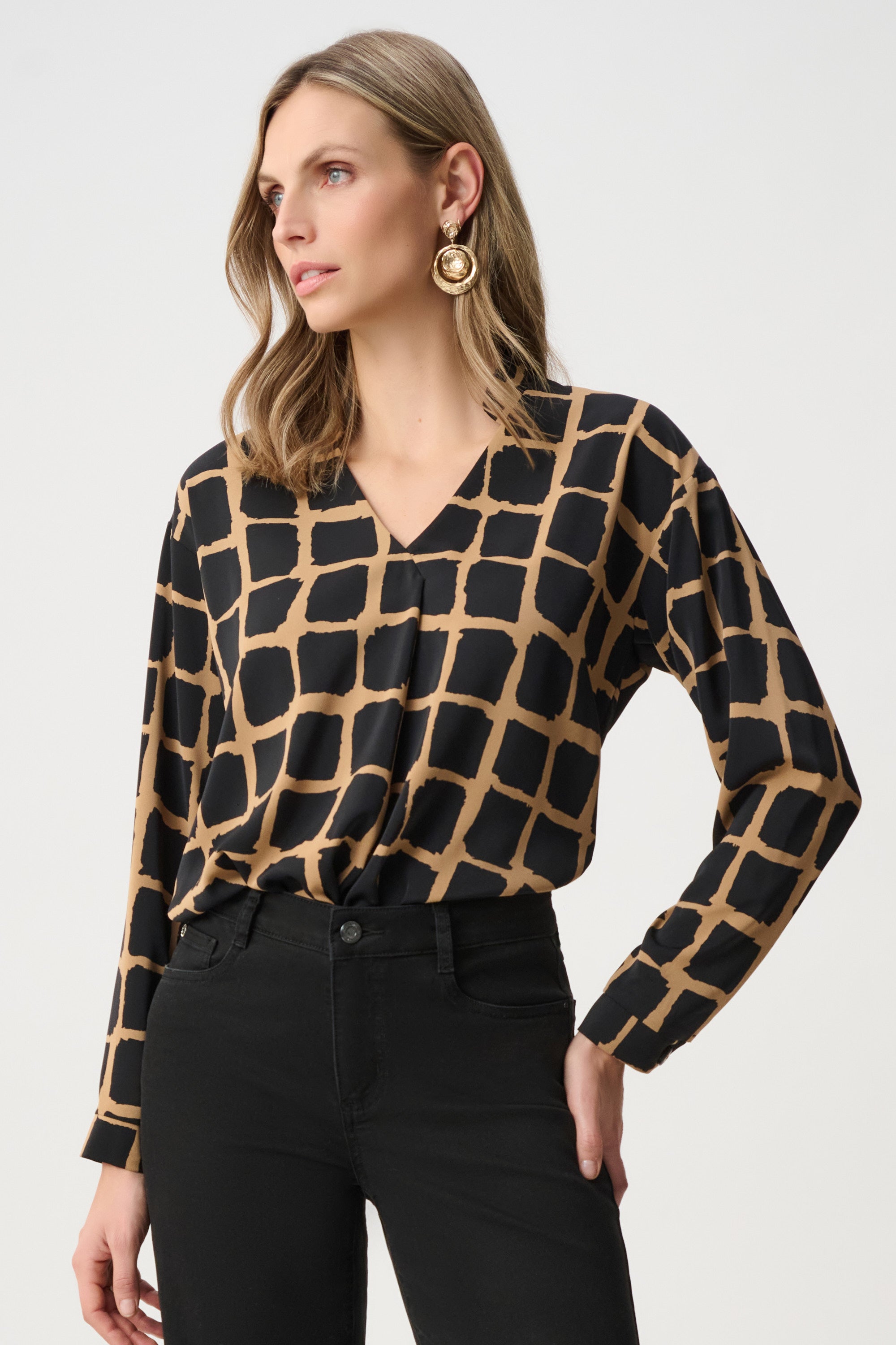 Recycled Woven Abstract Print Boxy Top